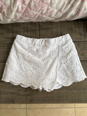 Tommy Bahama Girls White Eyelet Cotton Skort Skirt Shorts